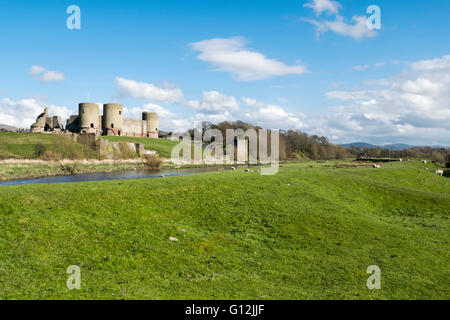 Rhuddlan Castle in Denbighshire built by Edward 1st 1277-1282 on the banks of the river Clwyd Stock Photo