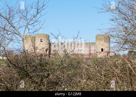 Rhuddlan Castle in Denbighshire built by Edward 1st 1277-1282 on the banks of the river Clwyd Stock Photo