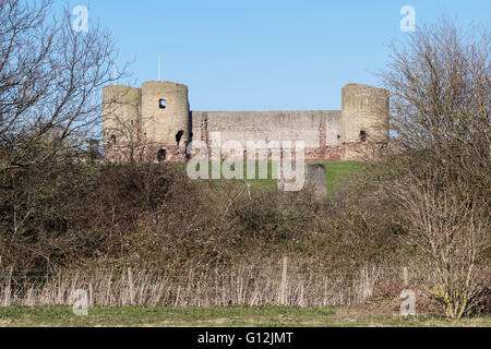 Rhuddlan Castle in Denbighshire built by Edward 1st 1277-1282 on the banks of the river Clwyd Stock Photo