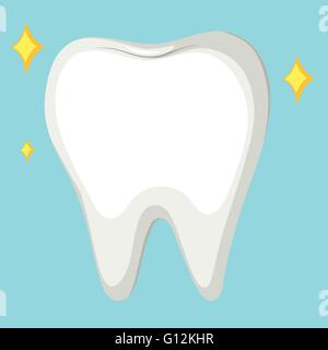 Close up cleaned tooth illustration Stock Vector