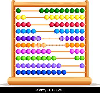 Colorful abacus with wooden frame illustration Stock Vector