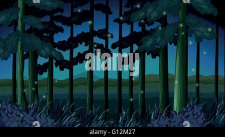 nighttime forest clipart