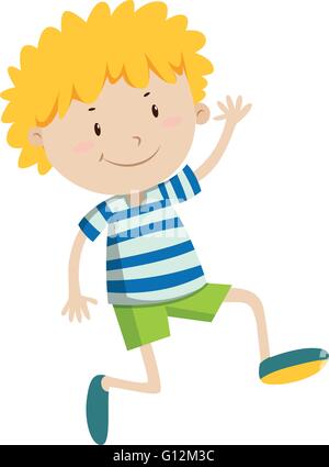 Little boy looking happy illustration Stock Vector