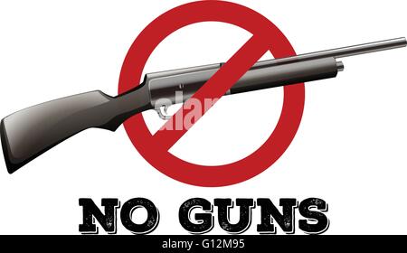 Sign with no guns allowed illustration Stock Vector