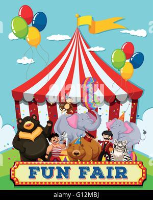 tent balloons circus fun fair carnival vector illustration Stock Vector ...