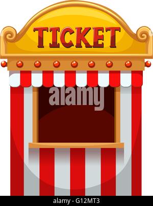 Ticket booth at the carnival illustration Stock Vector