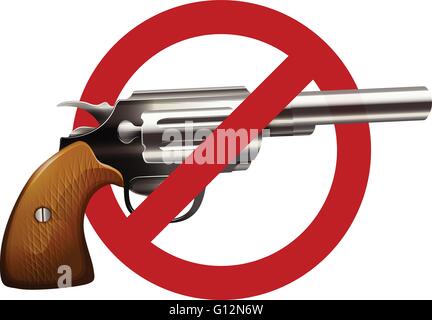 Gun control sign with shotgun illustration Stock Vector
