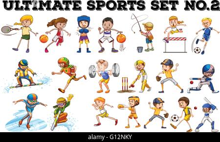 desenho animado esporte bolas, diferente Esportes jogos equipamento.  futebol, voleibol, golfe, futebol, beisebol, de bilhar, Grilo, rúgbi,  hóquei vetor conjunto 22967807 Vetor no Vecteezy