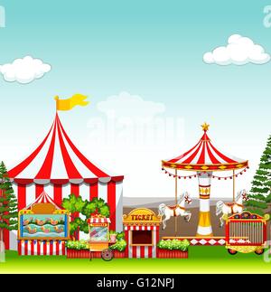 Amusement park with many rides Stock Vector Image & Art - Alamy