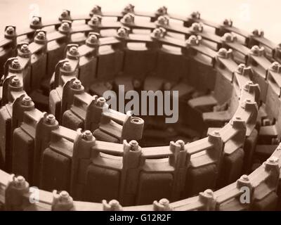 Coiled Track for an earth-moving machine like a JCB Stock Photo