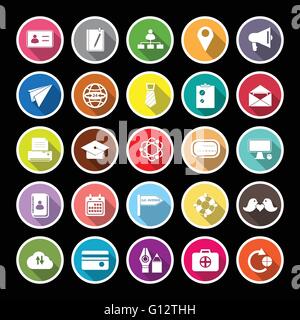 Contact connection flat icons with long shadow, stock vector Stock Vector