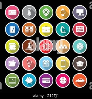Businessman item flat icons with long shadow, stock vector Stock Vector