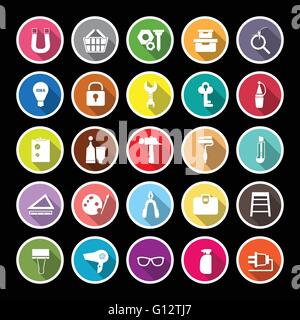 DIY flat icons with long shadow, stock vector Stock Vector