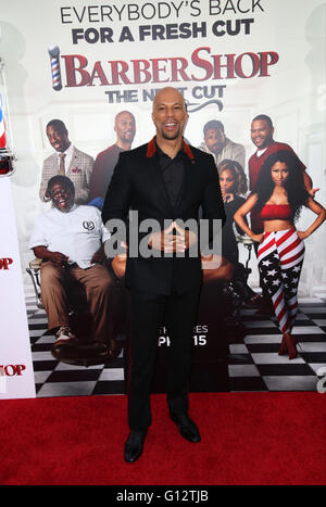 Celebrities attend BARBERSHOP: THE NEXT CUT premiere at TCL Chinese Theatre in Hollywood.  Featuring: Common Where: Los Angeles, California, United States When: 06 Apr 2016 Stock Photo