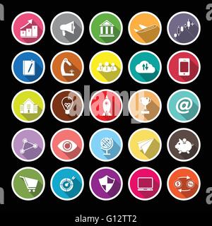 Startup business flat icons with long shadow, stock vector Stock Vector