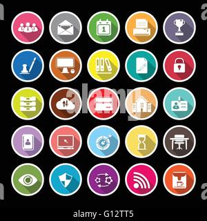 Business management flat icons with long shadow, stock vector Stock Vector