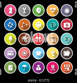 Human resource flat icons with long shadow, stock vector Stock Vector