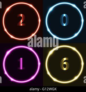 Colorful circle effect with 2016, stock vector Stock Vector