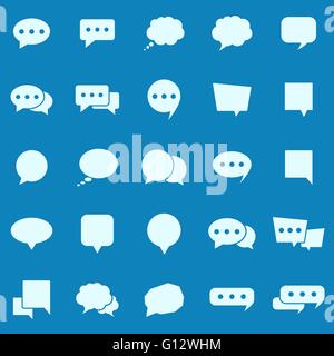 Speech Bubble color icons on blue background, stock vector Stock Vector