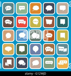 Speech Bubble flat icons on blue background, stock vector Stock Vector