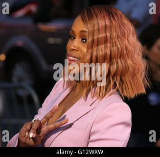 Celebrities attend BARBERSHOP: THE NEXT CUT premiere at TCL Chinese Theatre in Hollywood.  Featuring: Eve Where: Los Angeles, California, United States When: 06 Apr 2016 Stock Photo