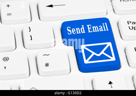 Email sending button on a computer keyboard. Stock Photo