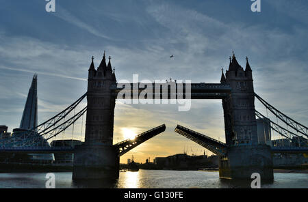Tower Bridge in London at sunset Stock Photo