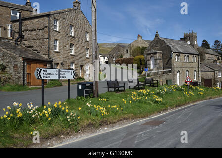 Muker village, Swaledale, Yorkshire Dales, North Yorkshire, England, UK. Stock Photo
