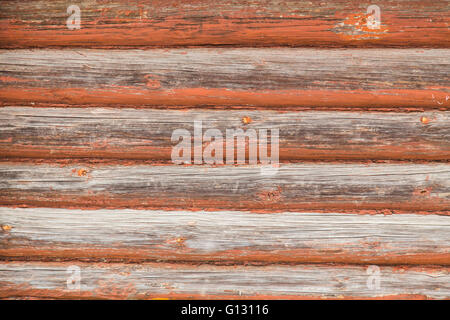 Wooden wall from logs Stock Photo