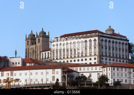 Episcopal Palace and Cathedral in Old Town, city of Porto (Oporto), Portugal Stock Photo