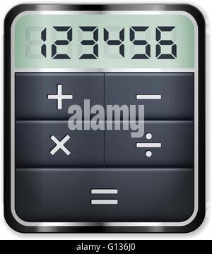 Calculator icon on white background. Vector illustration. Stock Vector