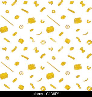 Vector illustration of seamless Pasta Collection Pattern Background Stock Vector