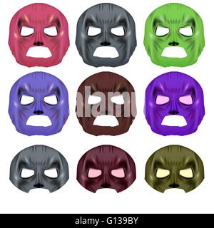 Set of Colorful Superhero Mask Stock Vector