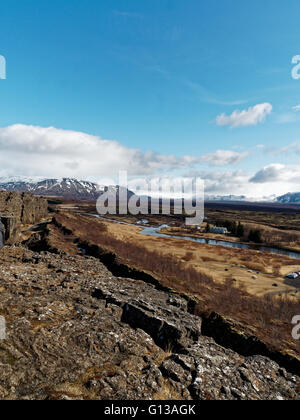 Almannagja fault line in the mid-atlantic ridge north american plate ...