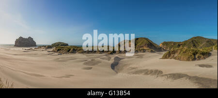Sand dunes at Wharariki beach, New Zealand's South Island Stock Photo