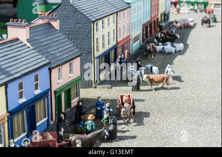 Model street scene at Clonakilty Model Railway Village, West Cork, Ireland. Stock Photo