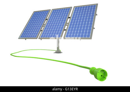 solar power alternative energy concept. 3D rendering Stock Photo