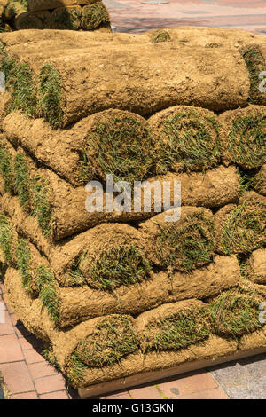 Rolls of Sod, New York City, USA Stock Photo