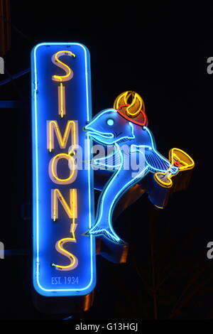 neon martini sign