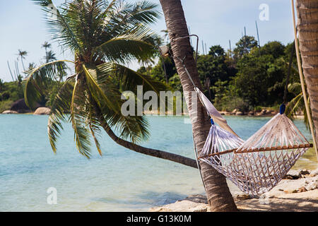 View of the hammock in Ko Pha Ngan in Thailand Stock Photo