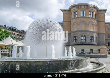 A fountain in front of Norra Latin conference center, Stockholm Stock Photo