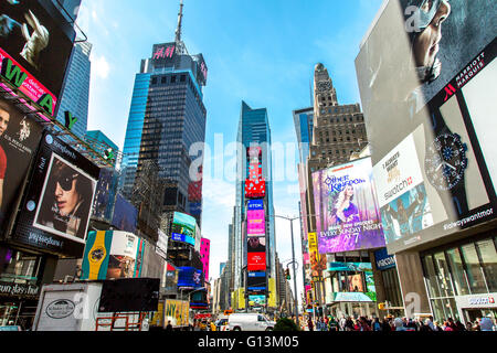 Unidentified people on the Times Square, New York. Stock Photo