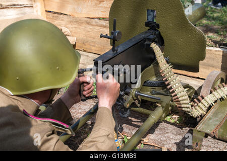 Machine gun green color Maxim system Stock Photo - Alamy