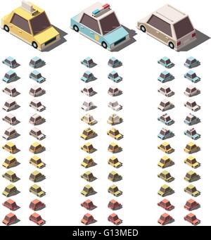 Set Of Isometric Police Cars Vector Graphic Illustration Stock Vector ...