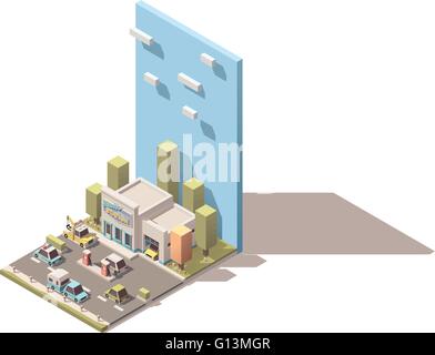 Vector isometric car Service Stock Vector