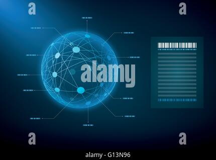 Infographic sphere with connected dots and lines Stock Vector Image ...