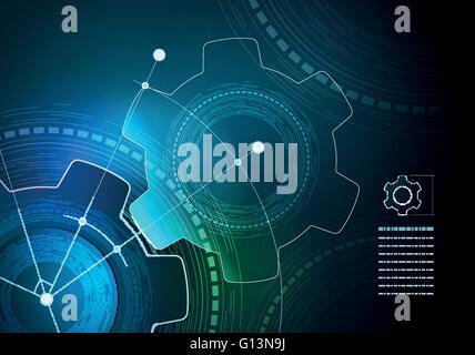 Vector technological infographic layout design. Elements are layered separately in vector file. Stock Vector