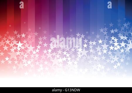 Vector abstract star background. Blue, red and white colors. Stock Vector