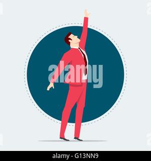 Businessman in red suit. Flat style vector illustration. Stock Vector