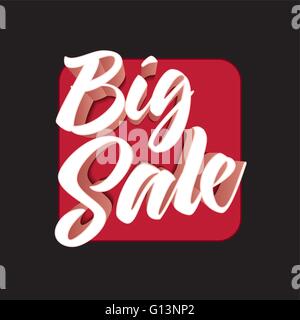 Vector 3d Big Sale design. Elements are layered separately in vector file. Easy editable. CMYK color mode. Print ready. Stock Vector